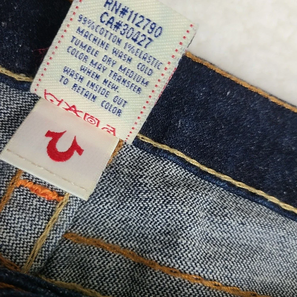 True Religion Jeans Womens 32x34 Blue Johnny Boot Cut Dark Wash Denim